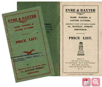 Click to view price list from 1920 - PDF file, opens in new window